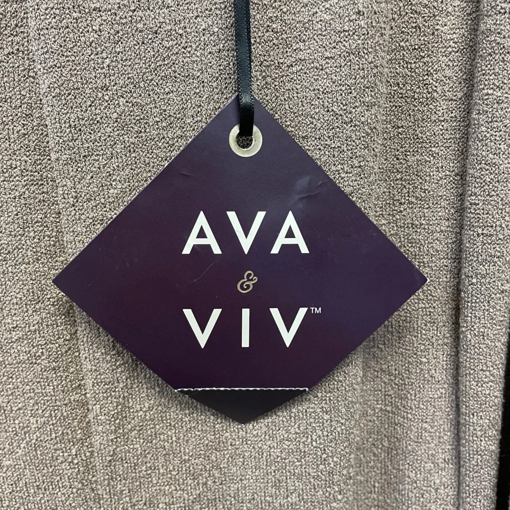 Ava & Viv Women's Brown Sleeveless Knit Wide Leg Jumpsuit Size 3X - Picture 3 of 5